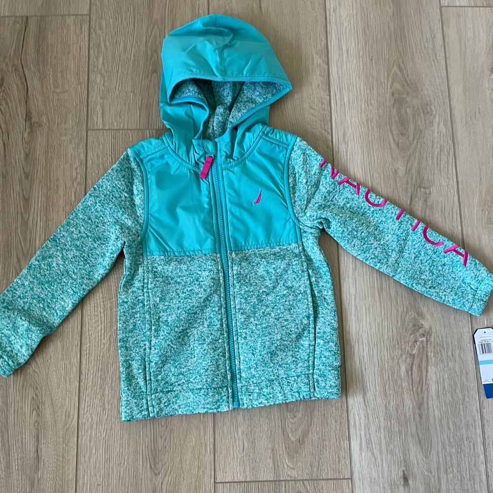 Nautica Girls size 5 62H26004 Zipper Fleece New With Tags